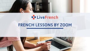 Student taking an online French lesson by Zoom with a Live French teacher