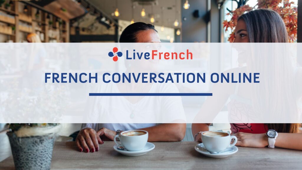 Adult learner practicing French conversation online with a Live French teacher on Zoom